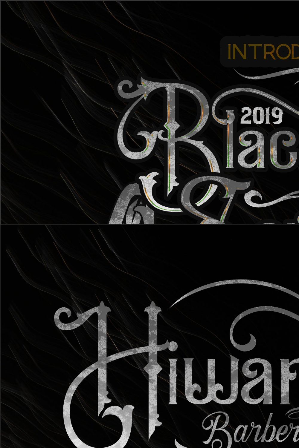 Black Savior Victorian retro Font pinterest preview image.