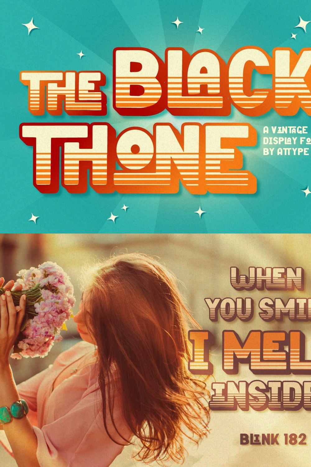 Black Thone - Vintage Display Font pinterest preview image.