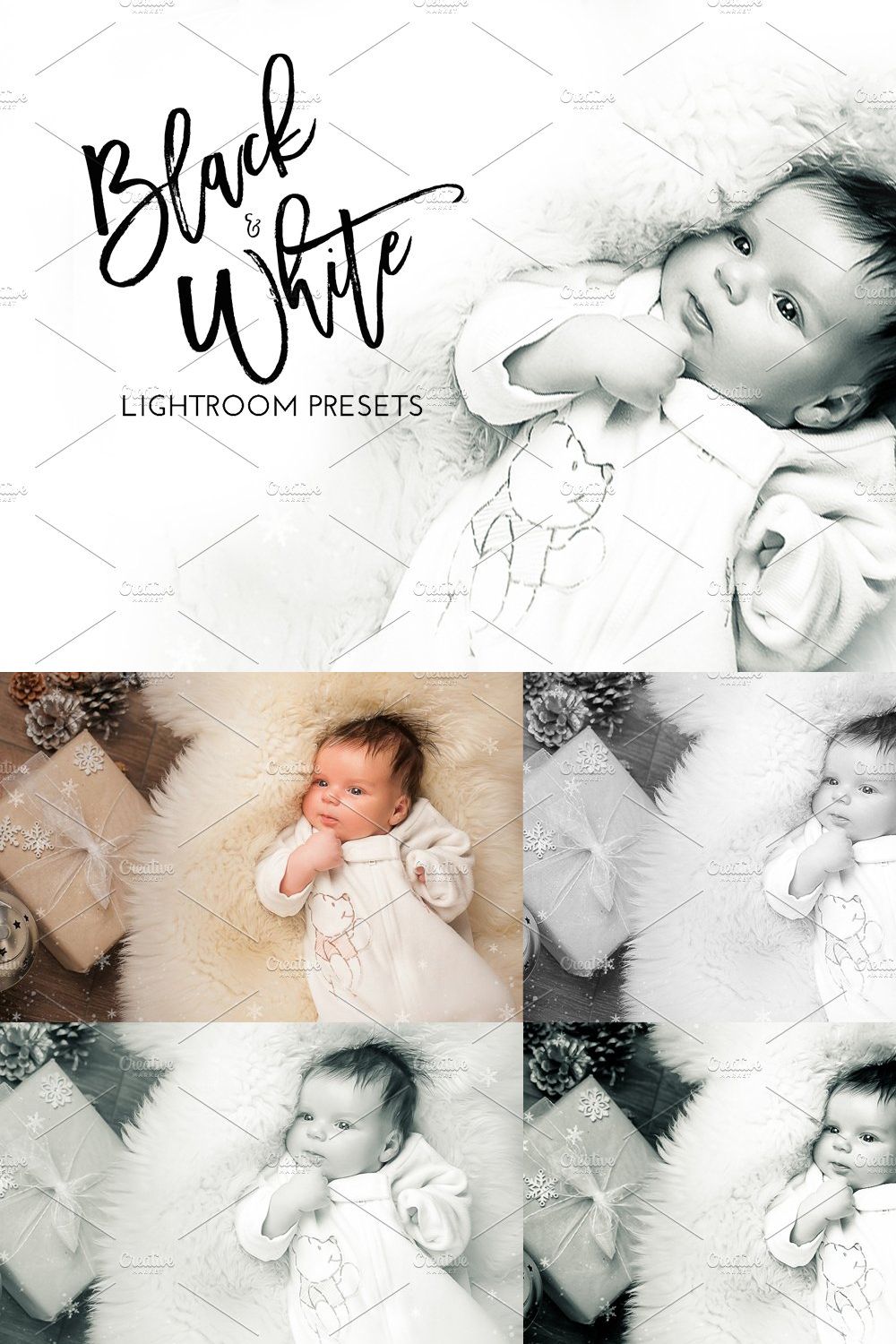 Black & White Lightroom Presets pinterest preview image.