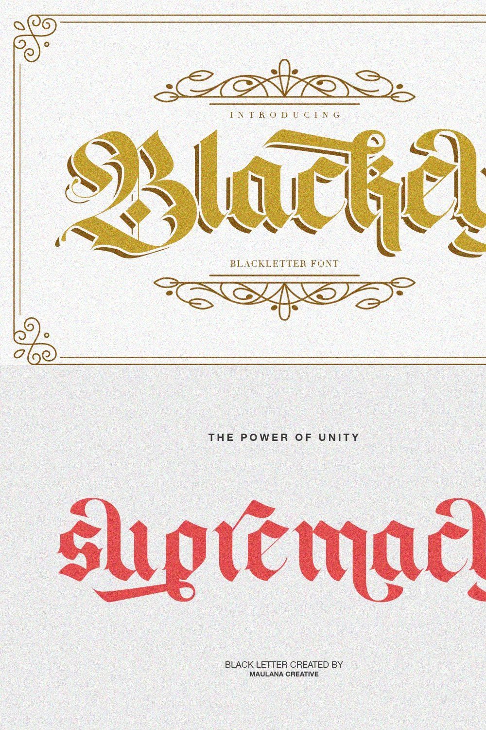 Blackey Blackletter Font pinterest preview image.