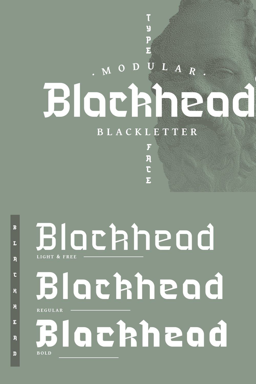 Blackhead Typeface | Font pinterest preview image.