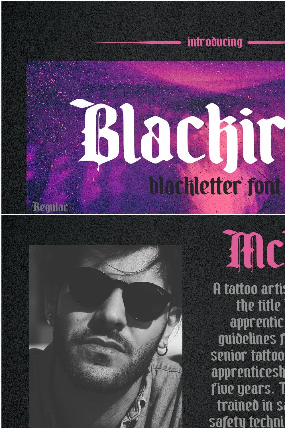 Blackiron - Blackletter Font pinterest preview image.