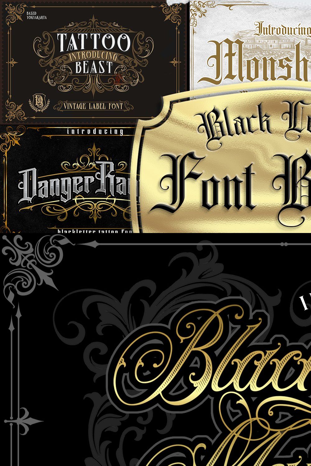 Blackletter Font Bundle #2 pinterest preview image.