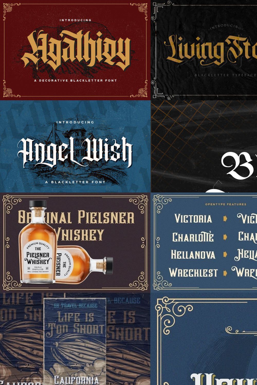 Blackletter Font Bundle Vol 1 pinterest preview image.