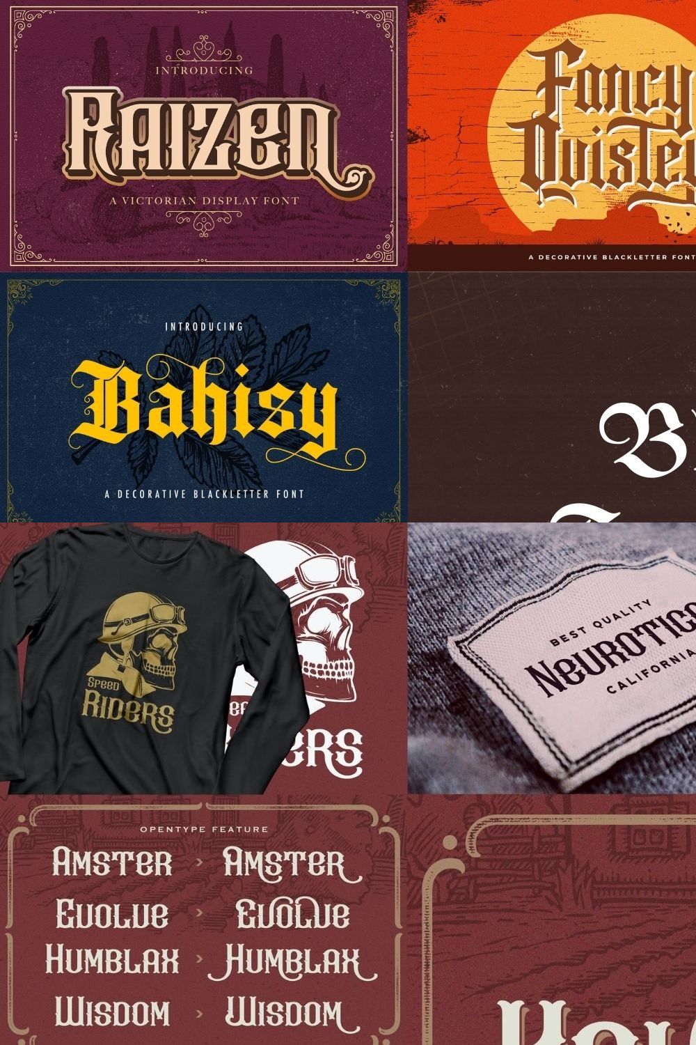 Blackletter Font Bundle Vol 2 pinterest preview image.