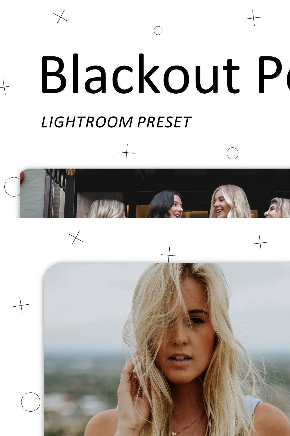 Blackout Portraits Lightroom Presets pinterest preview image.