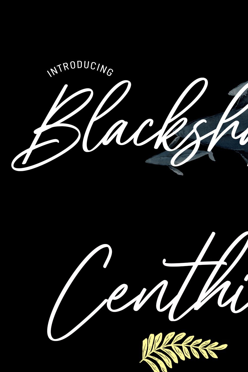 Blacksharks Script Font pinterest preview image.