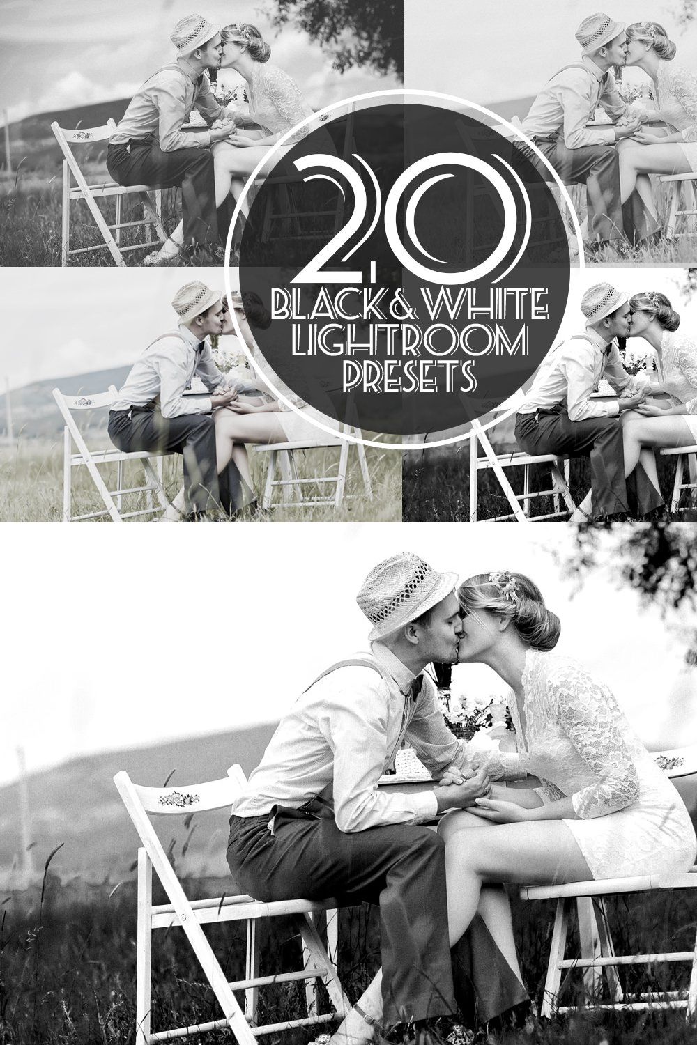 Black&White Lightroom Presets pinterest preview image.