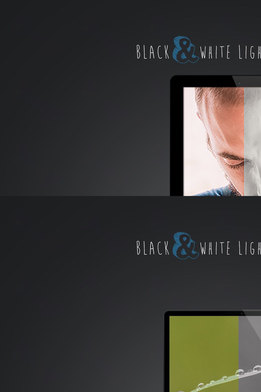 Black&White Lightroom Presets pinterest preview image.