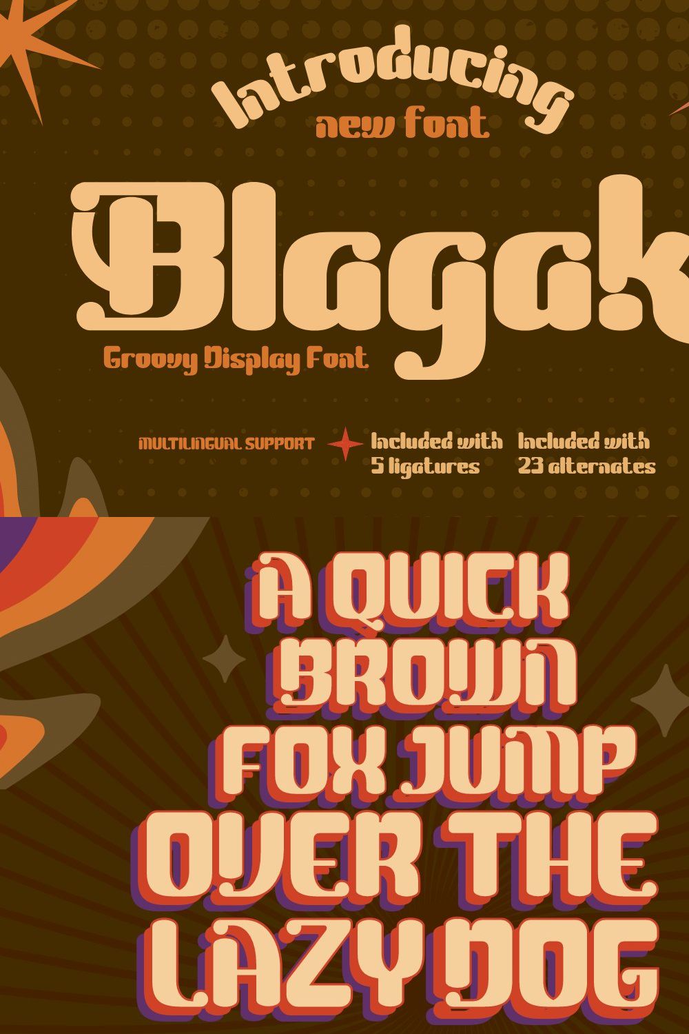 Blagak | Groovy Retro Font pinterest preview image.