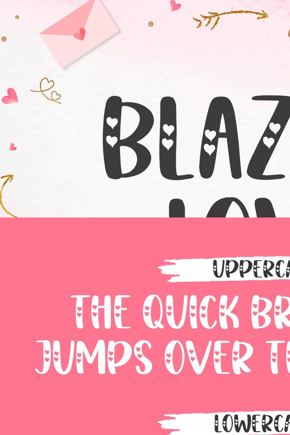Blazing Love | Cute Display Font pinterest preview image.