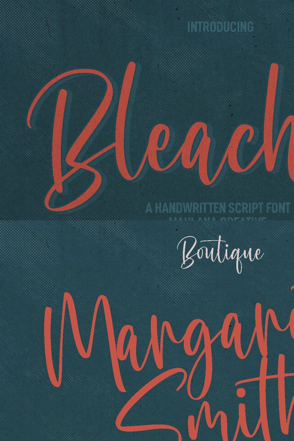 Bleachys Script Font pinterest preview image.