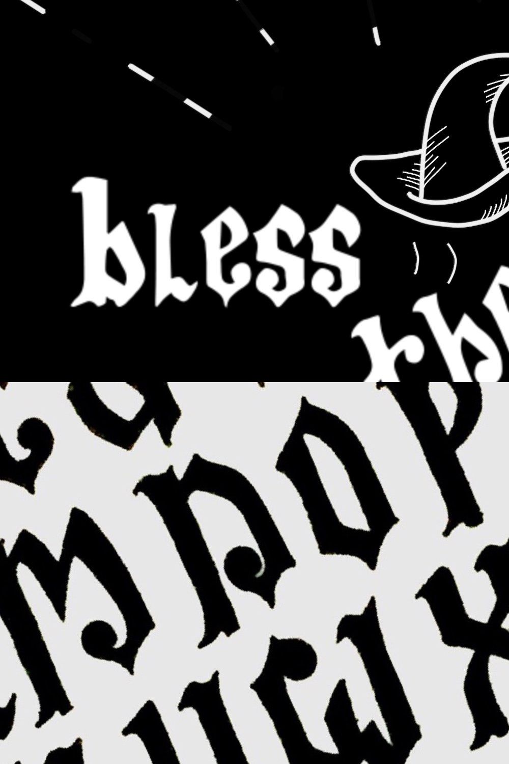 Bless the Witches: Gothic Typeface pinterest preview image.