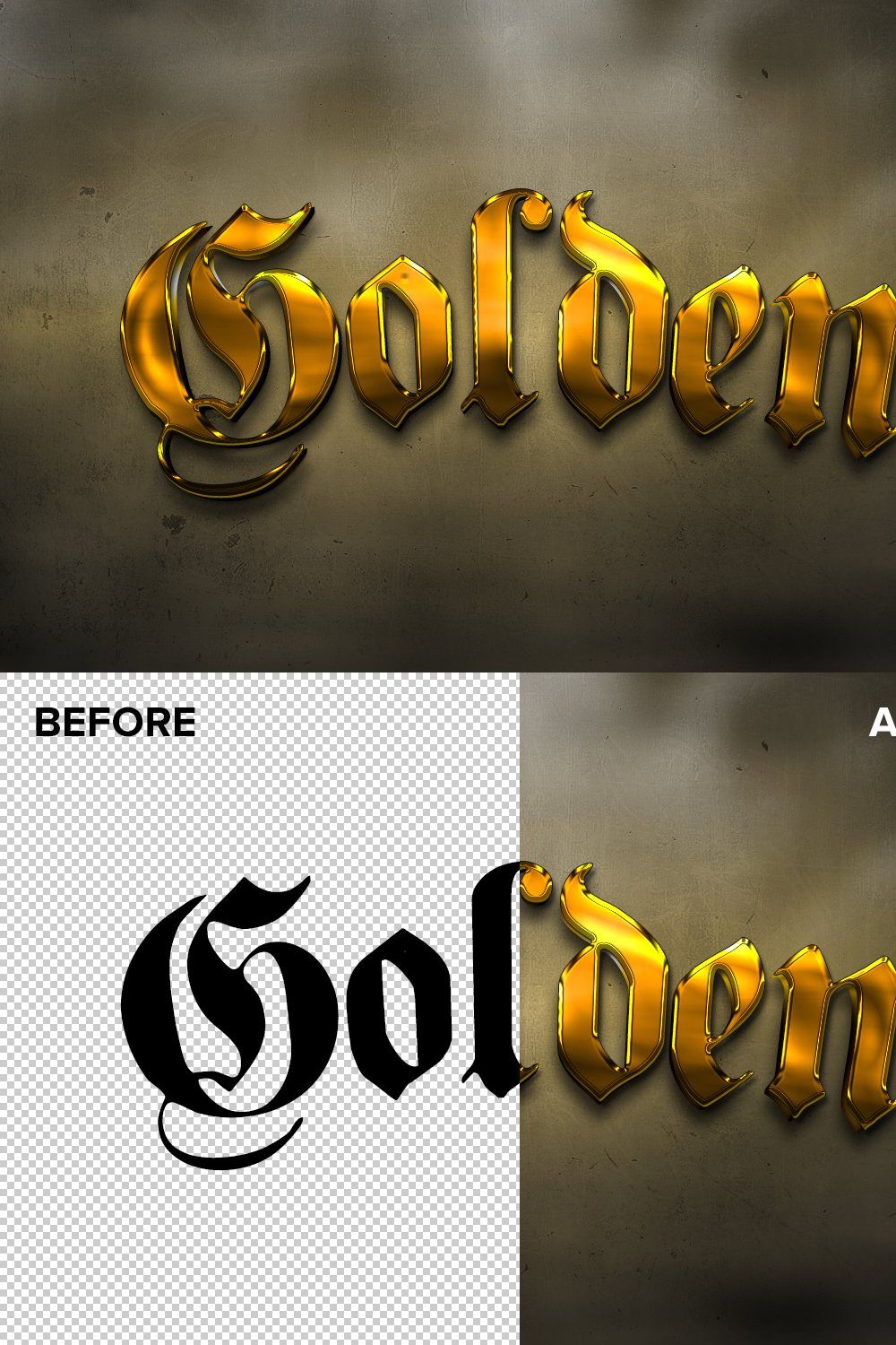 Bling Text Styles for Photoshop pinterest preview image.