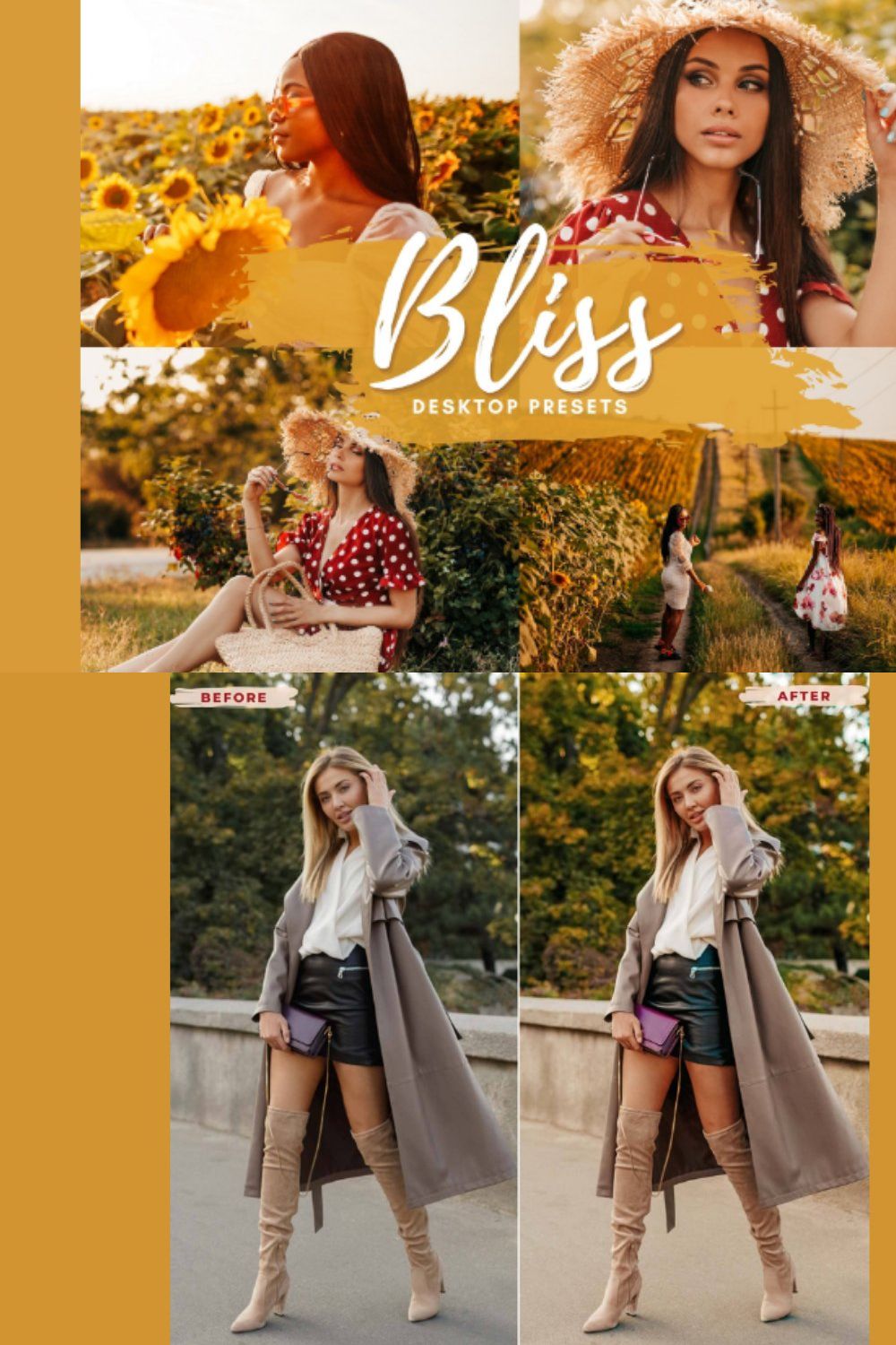 BLISS Desktop Lightroom Presets pinterest preview image.