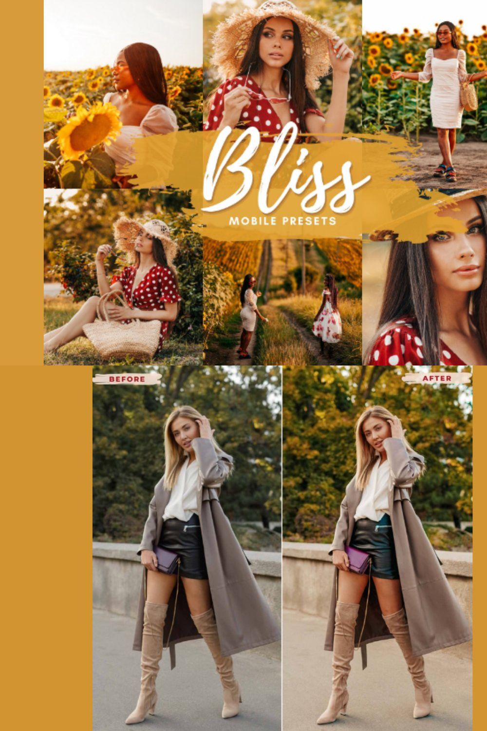 BLISS Mobile Lightroom Presets pinterest preview image.