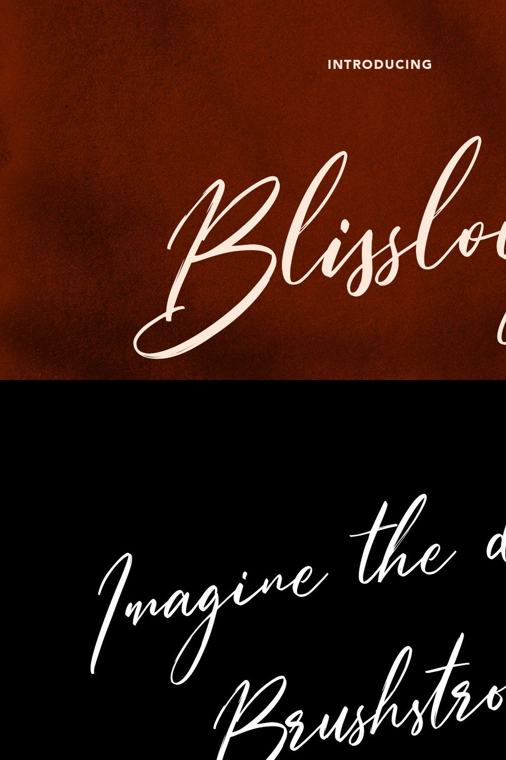 Blisslovys Signature Brush Font pinterest preview image.