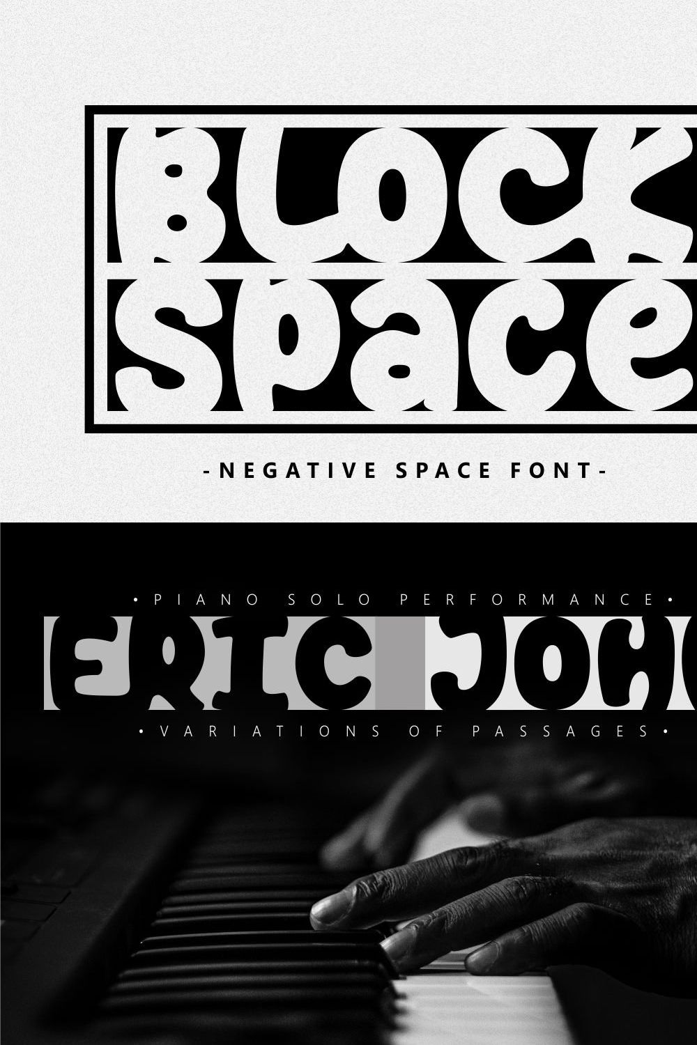 Block Space - Negative Space Font pinterest preview image.