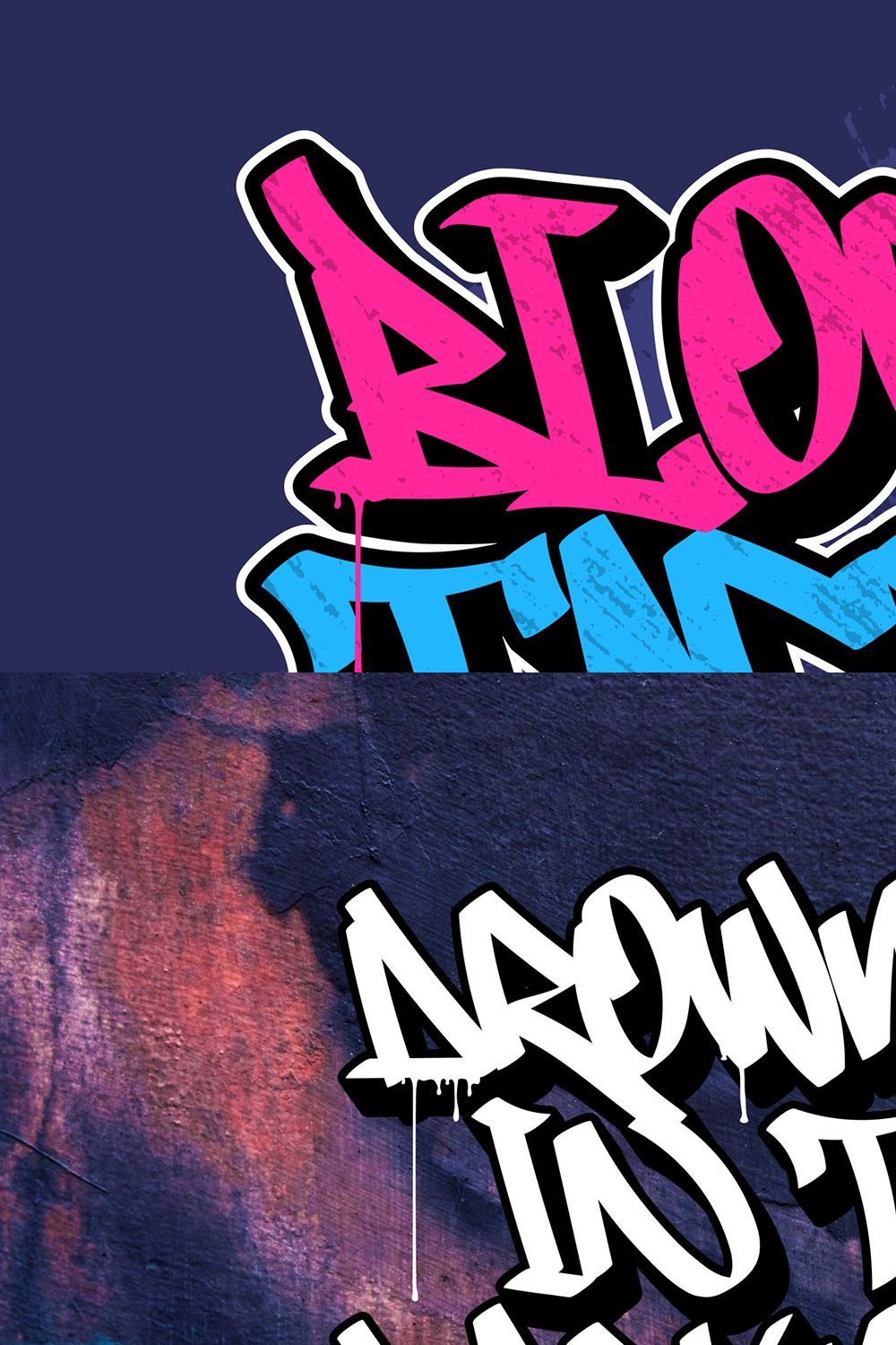 Block Tags - Realistic Graffiti Font pinterest preview image.