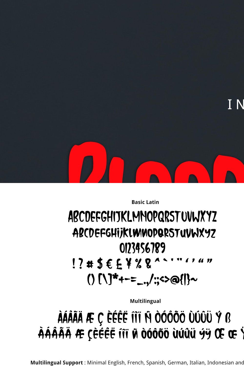Blood Splash Font pinterest preview image.