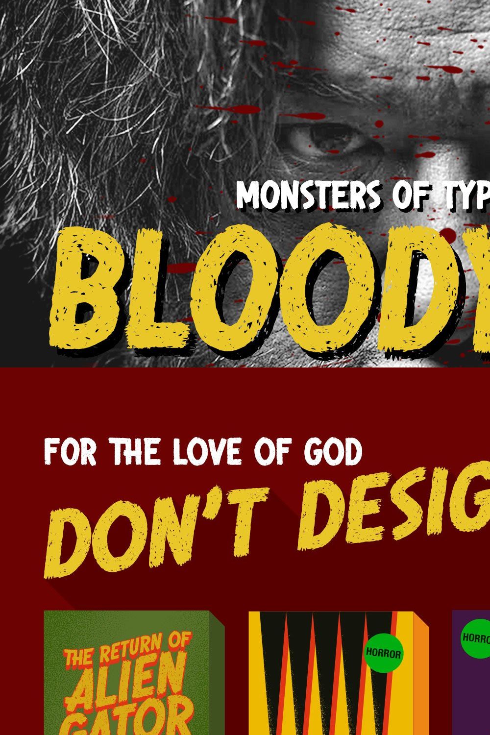 Bloody Bill Typeface pinterest preview image.