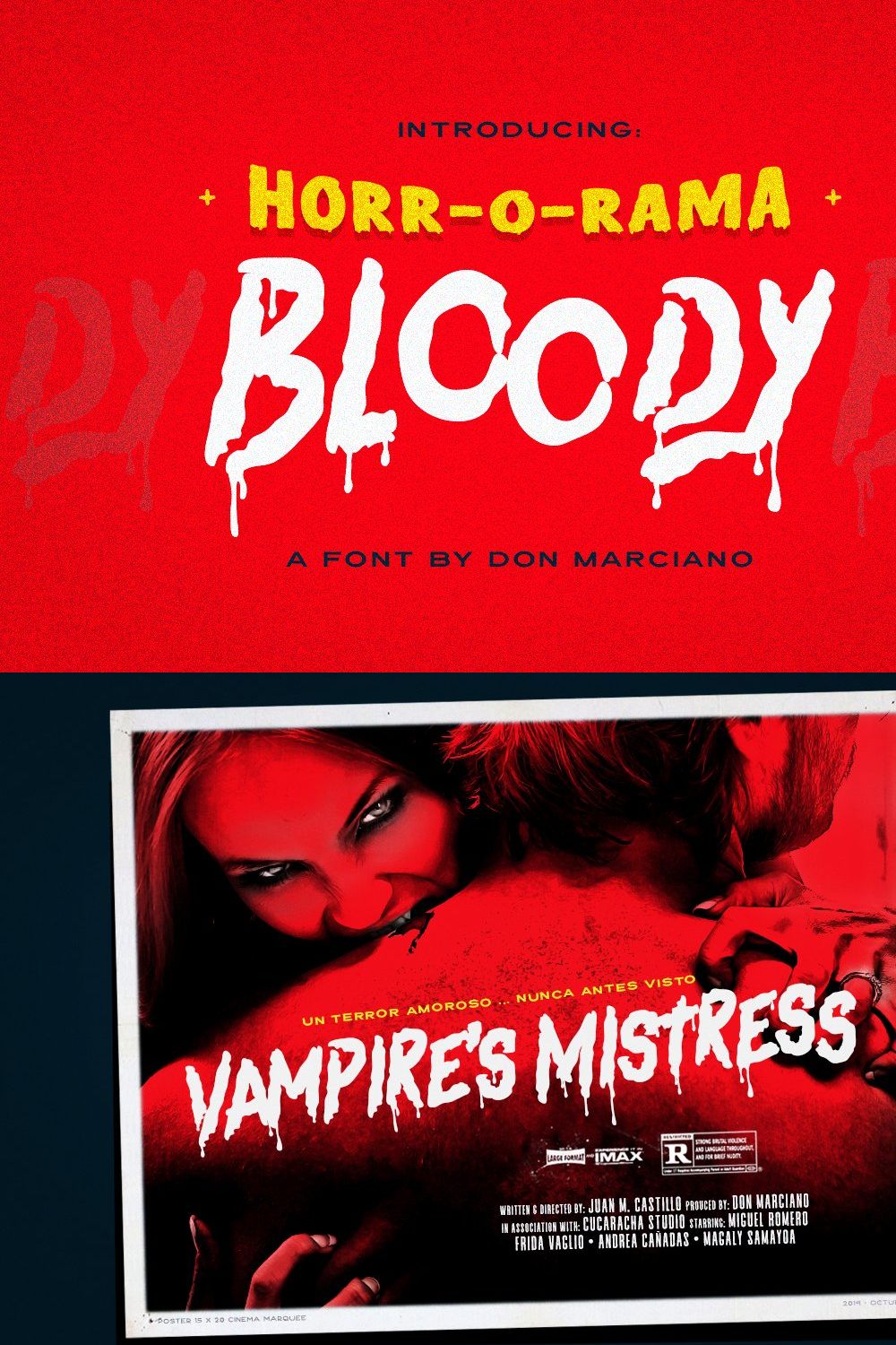 Bloody Scary Font pinterest preview image.