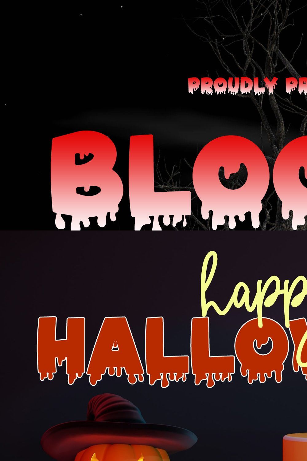 Bloody - Spooky Halloween Font pinterest preview image.