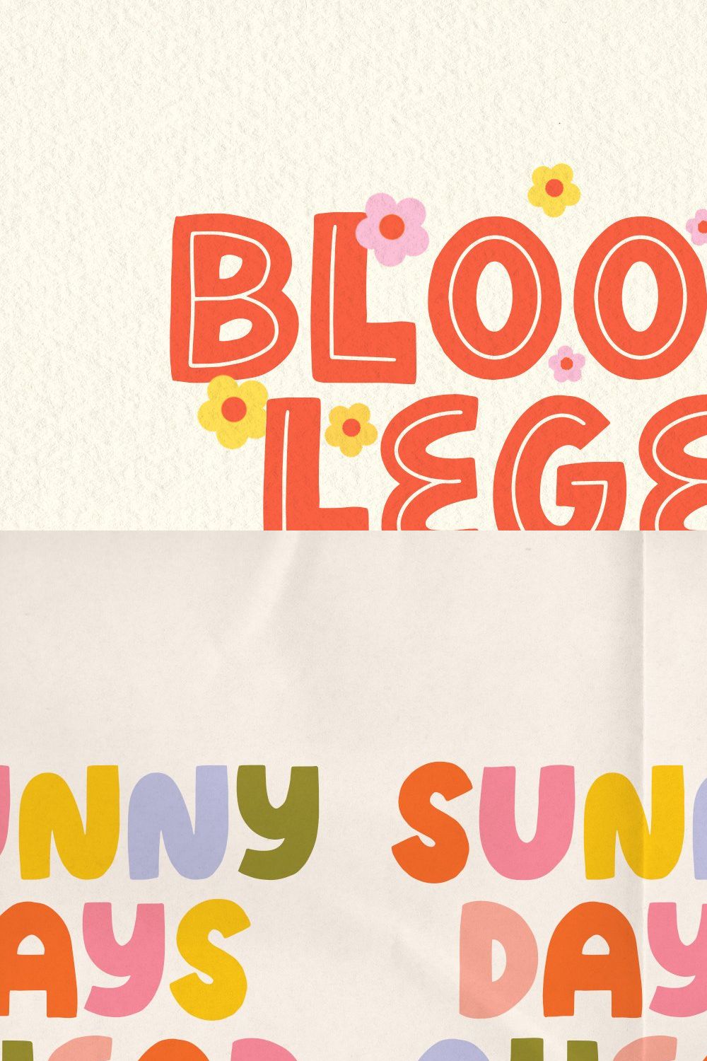 Blooming Legend Layered Font pinterest preview image.