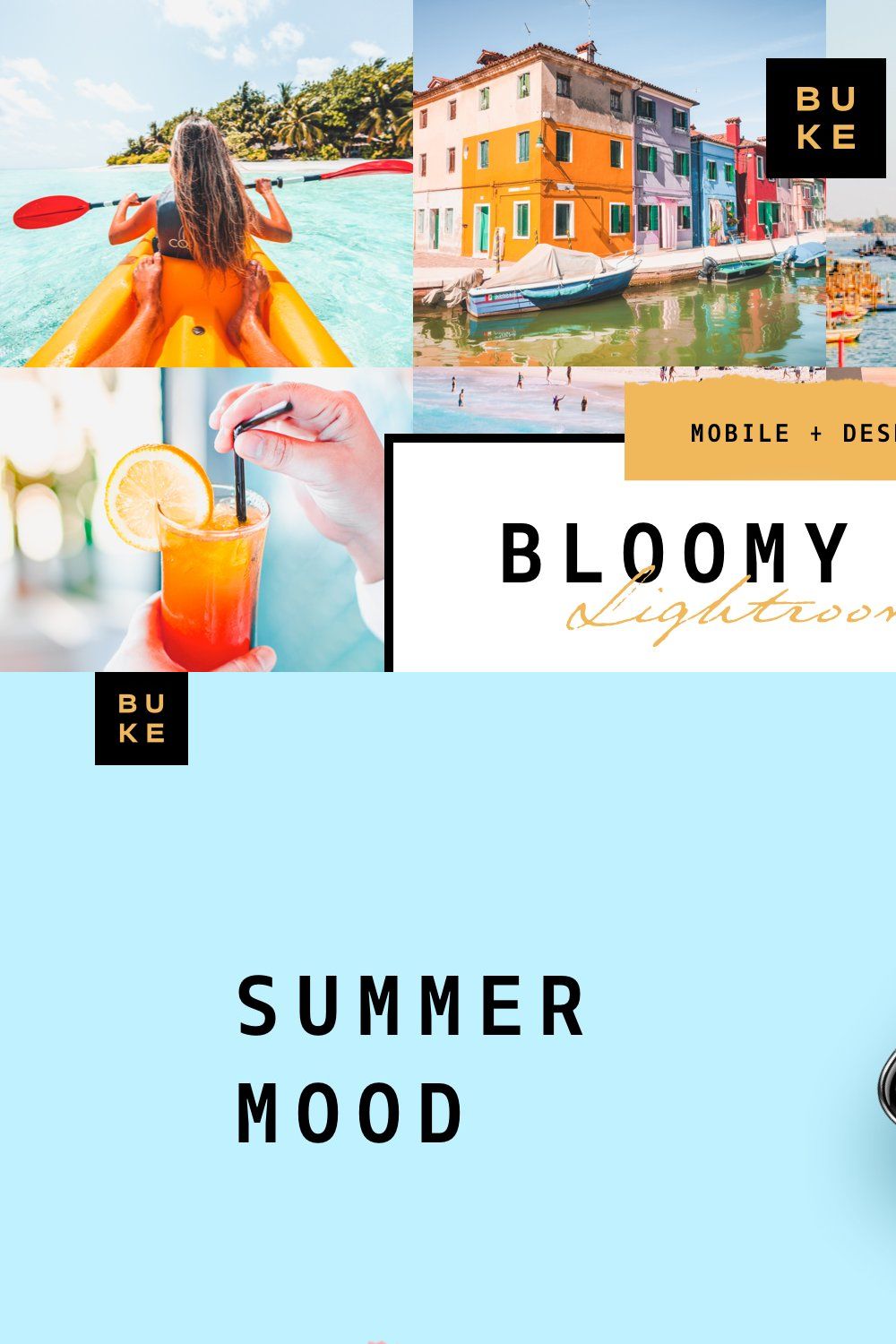 Bloomy June Lightroom Preset pinterest preview image.