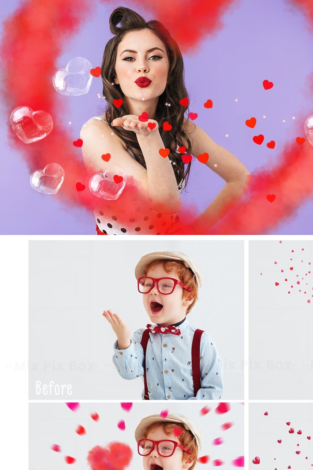 Blowing Kisses Photo Overlays pinterest preview image.