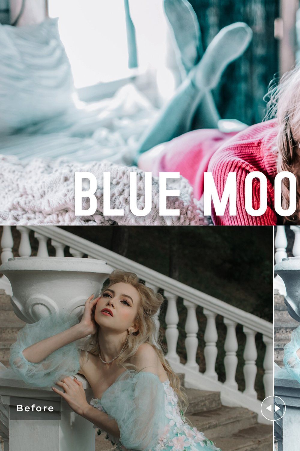 Blue Moonstone Pro Lightroom Presets pinterest preview image.