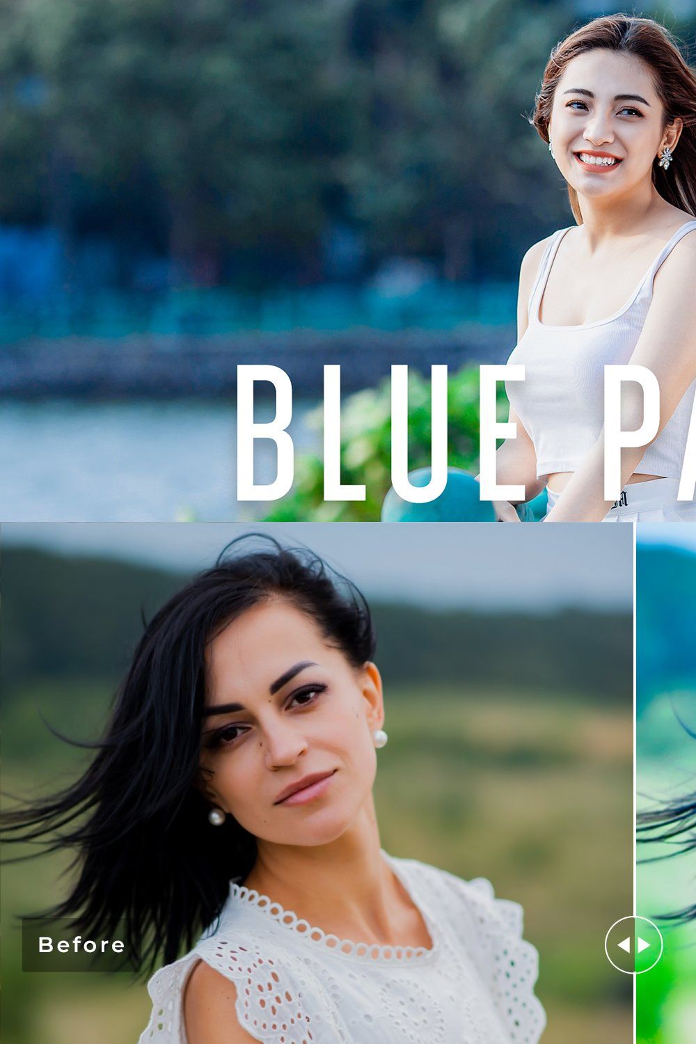 Blue Pastel Pro Lightroom Presets pinterest preview image.