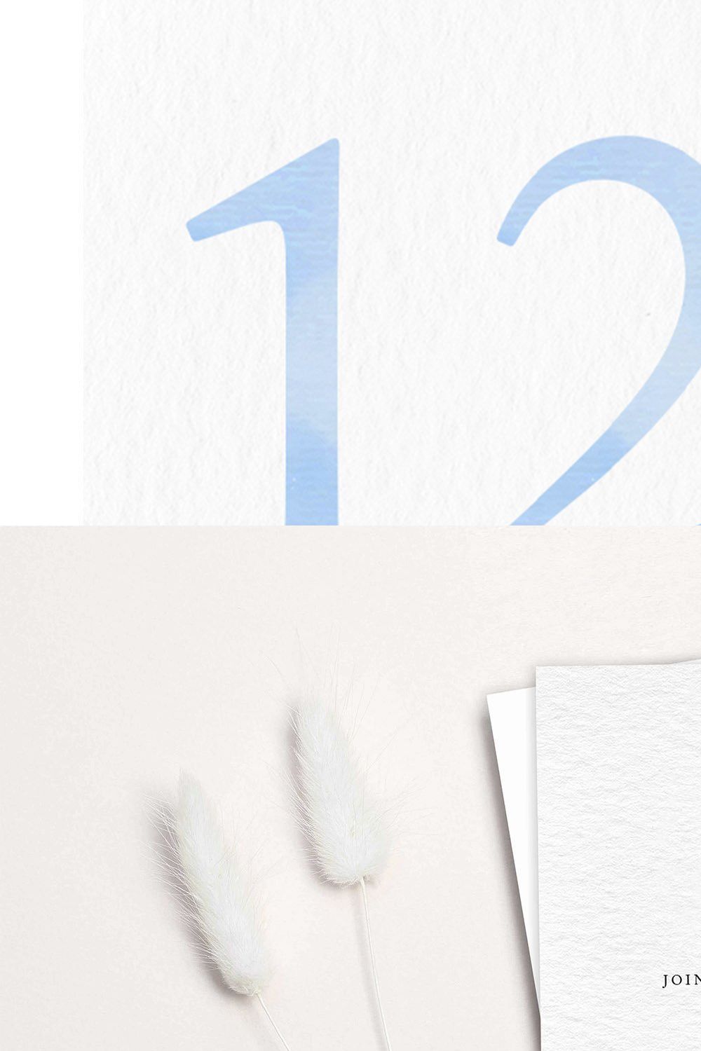 Blue Watercolor Numbers, PNGs pinterest preview image.