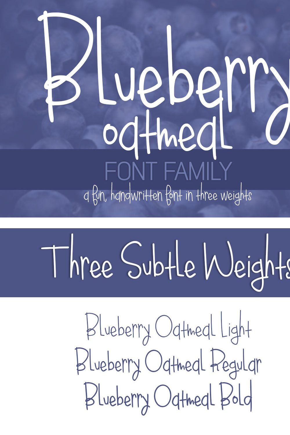 Blueberry Oatmeal Font Family pinterest preview image.