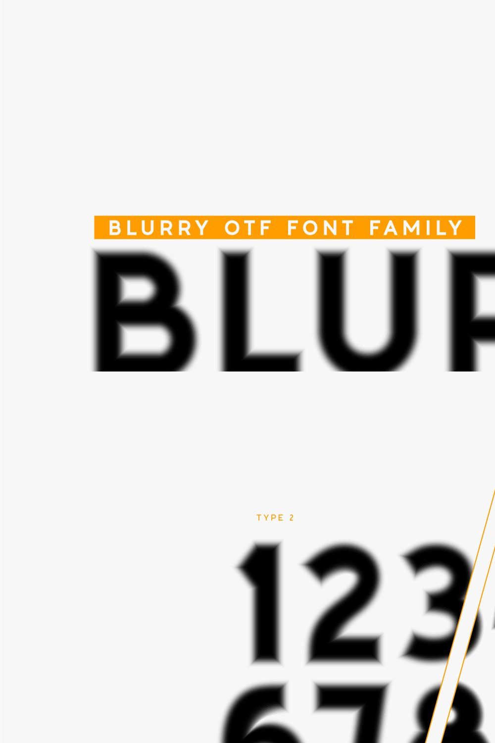 Blureo. OTF-SVG Blurred font family. pinterest preview image.