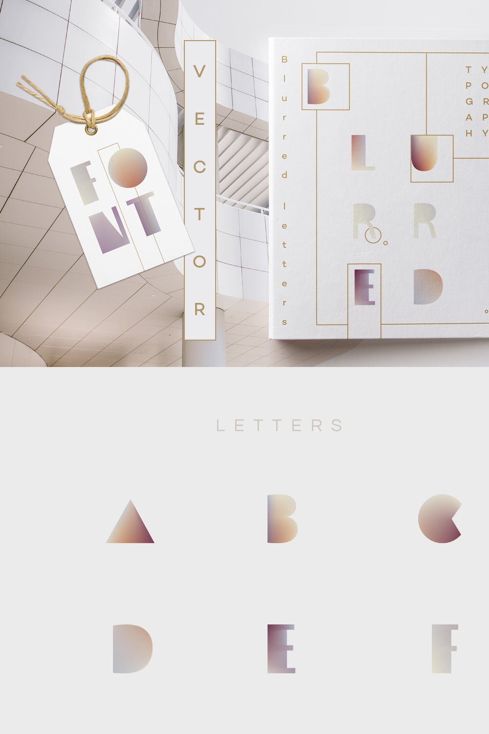 Blurred-vector font pinterest preview image.