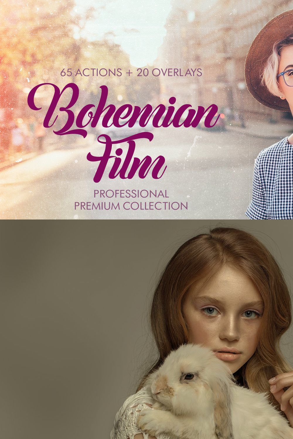 Bohemian Film Photoshop Actions pinterest preview image.