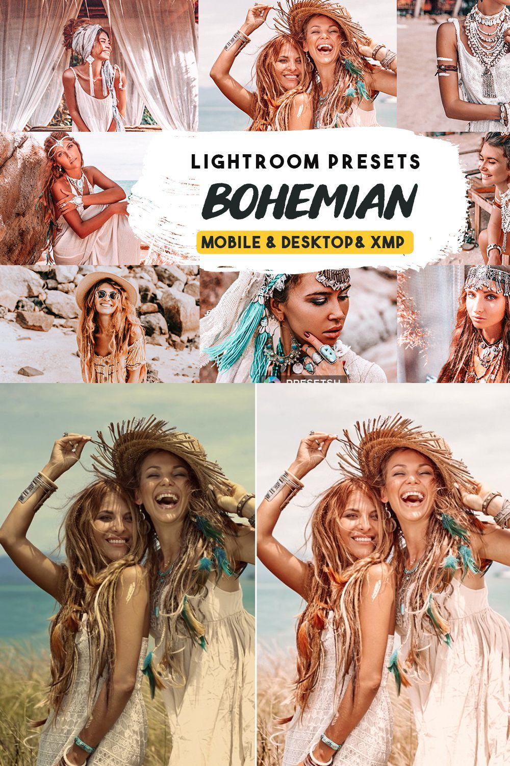 Bohemian Lightroom Presets pinterest preview image.