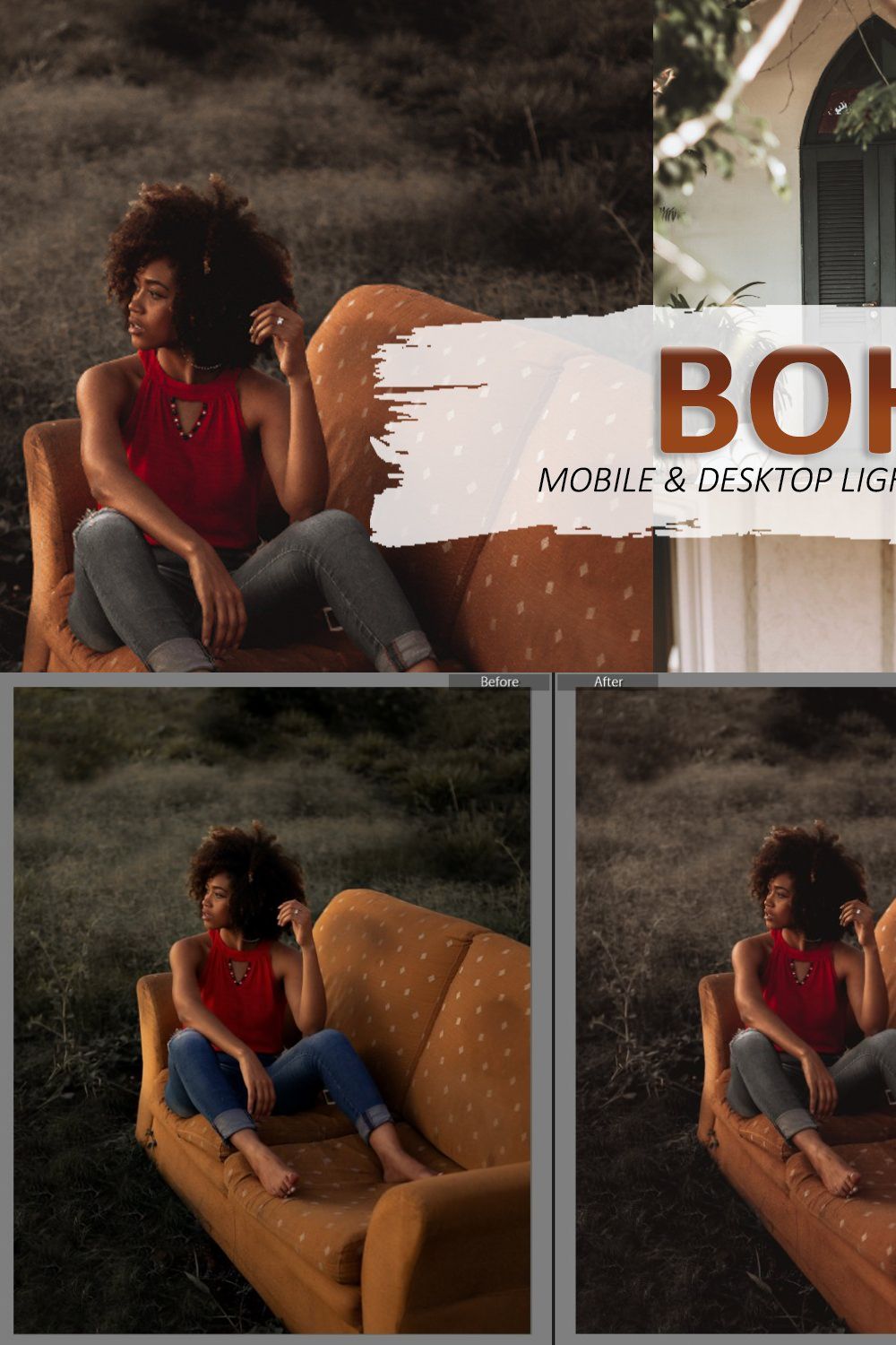 Boho Lightroom & Mobile Preset pinterest preview image.