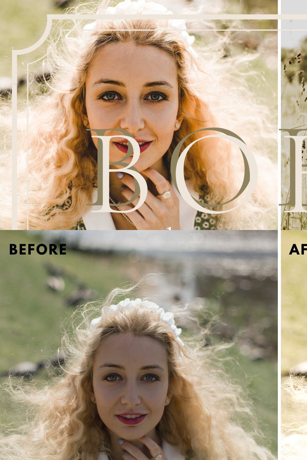 Boho Lightroom Presets Collection pinterest preview image.