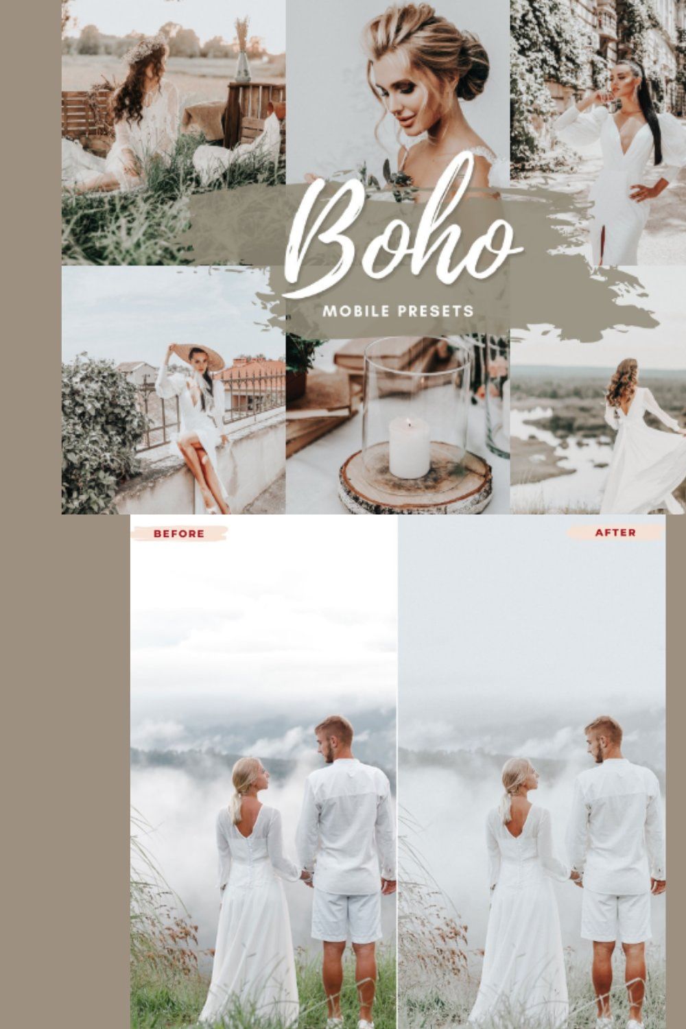 BOHO Mobile Lightroom Presets pinterest preview image.