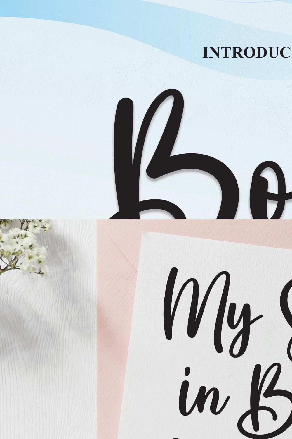 Boho | Script Font pinterest preview image.