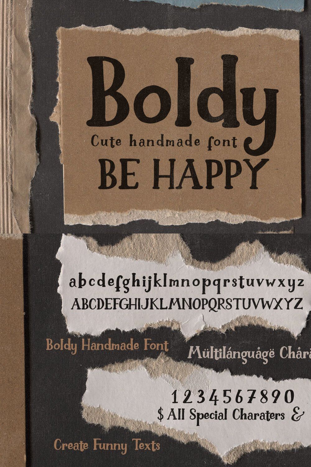 Boldy - Cute Handwritten Font pinterest preview image.