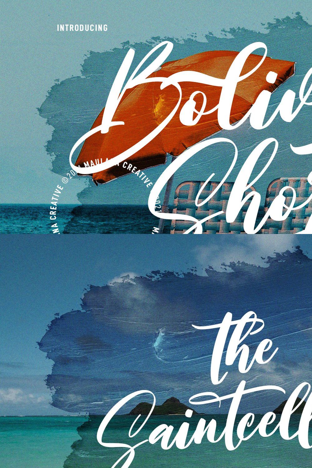 Bolivar Shore Cute Script Font pinterest preview image.