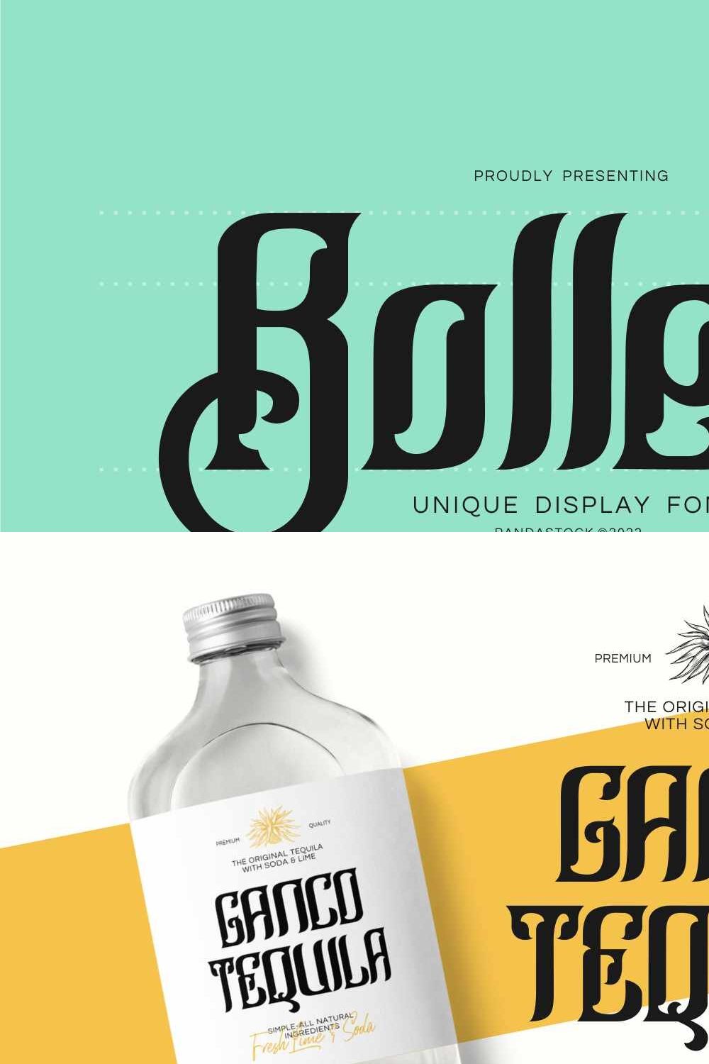 Bollek - Unique Font pinterest preview image.