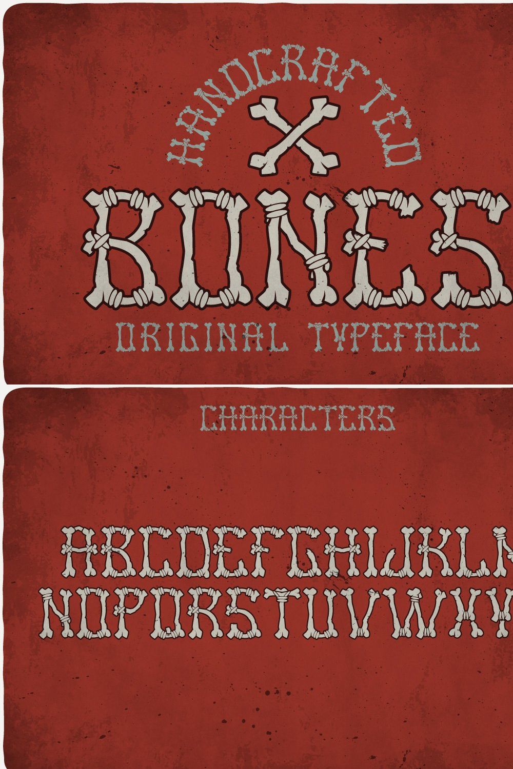 Bones Typeface pinterest preview image.