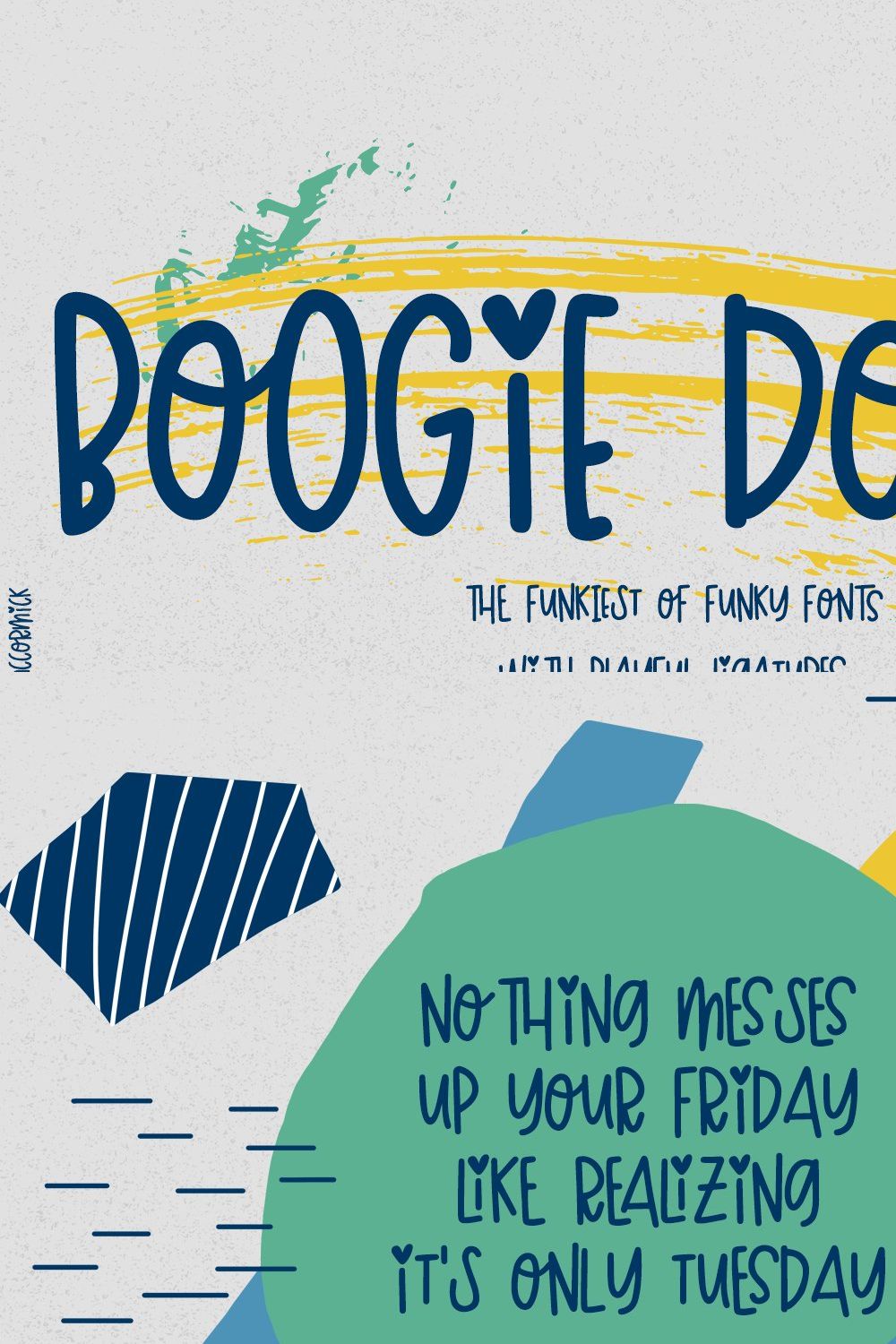 Boogie Down! Handlettered Sans Font pinterest preview image.