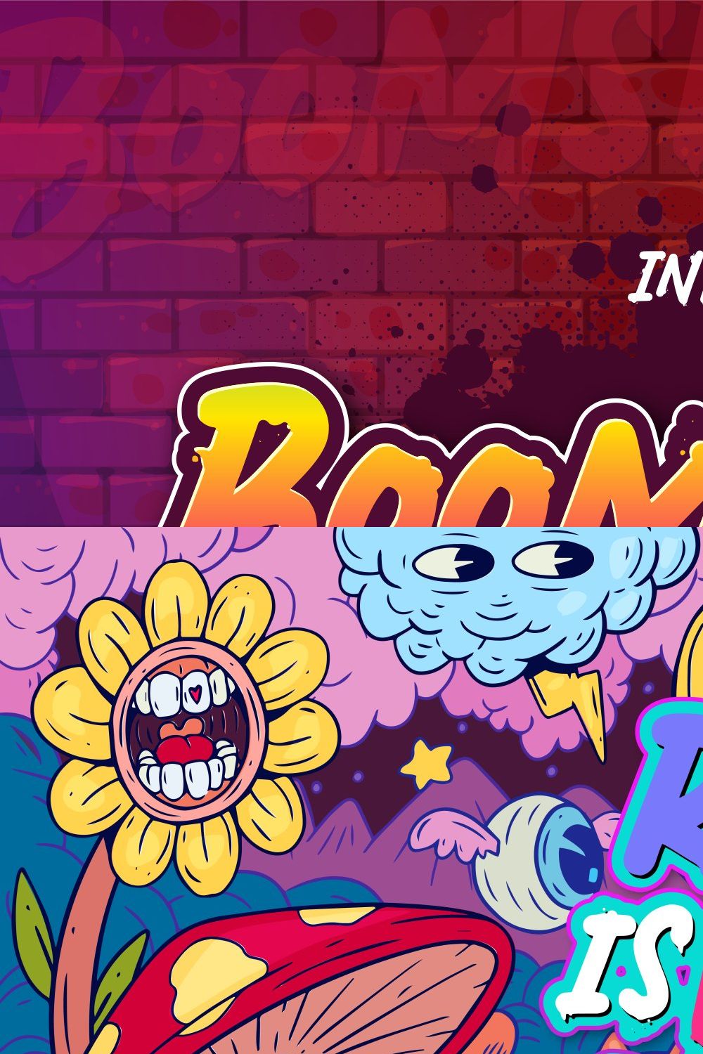 Boomsplash a Graffiti Font pinterest preview image.