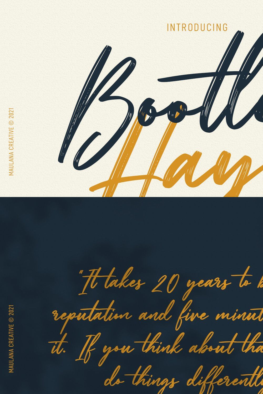 Bootleg Hayes Brush Script Font pinterest preview image.