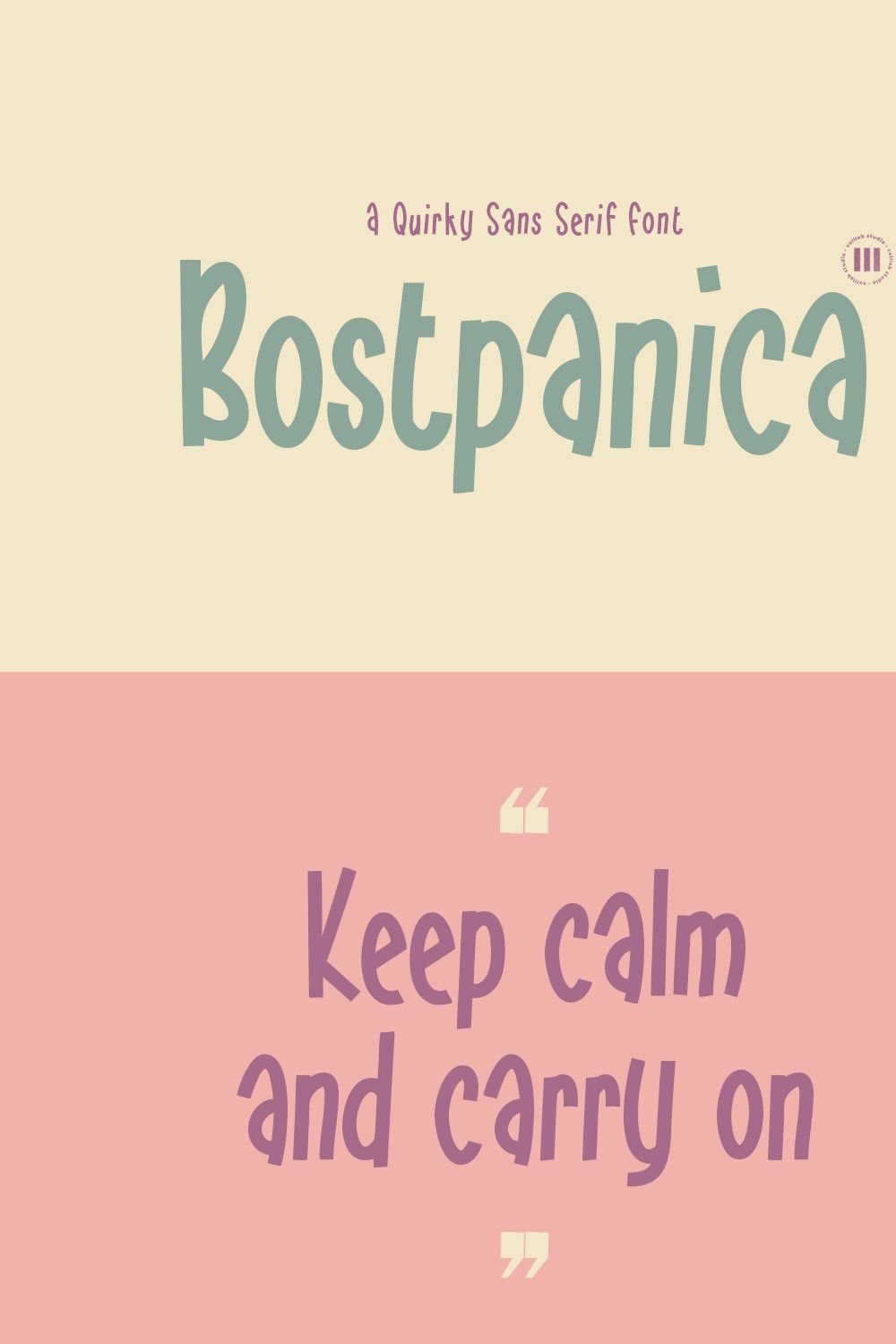 Bostpanica | A Quirky San Serif Font pinterest preview image.